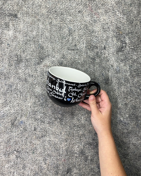 Large Black Istanbul Souvenir Mug