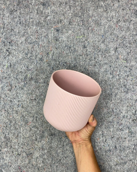 IKEA GRADVIS Pink Ribbed Planter