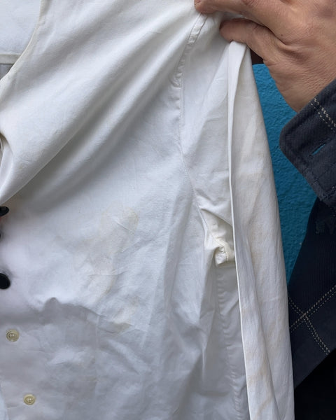 Stained Balenciaga White Button Down Shirt, EU 40