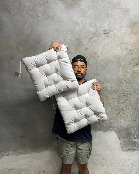 Square Tufted Seat Cushions, 17x17"