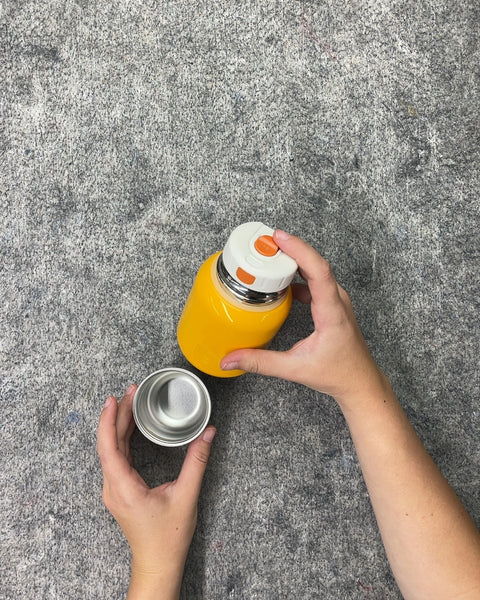 Yellow Insulated Drinking Bottle with Cup