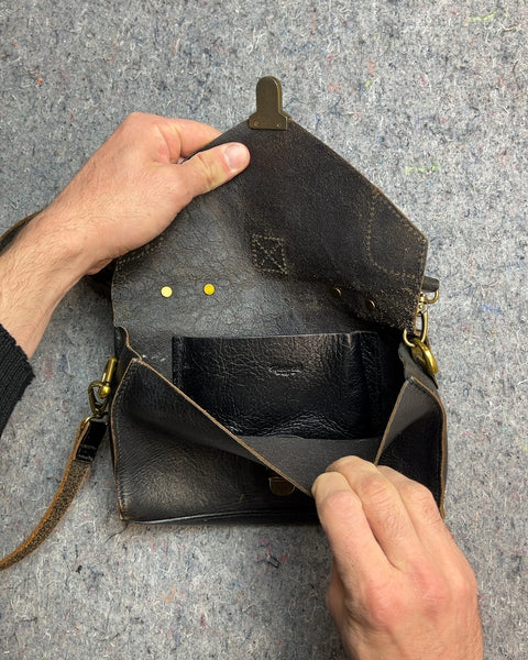 Madewell black Leather Envelope Crossbody Purse