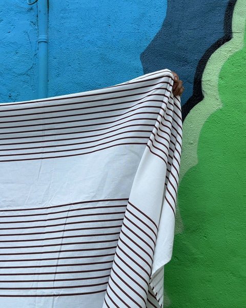 Striped Fabric Shower Curtain, W72xH72"
