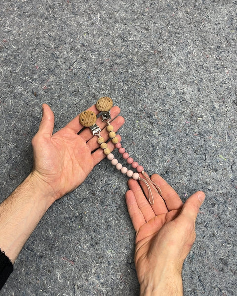 Wooden Beaded Pacifier Clips