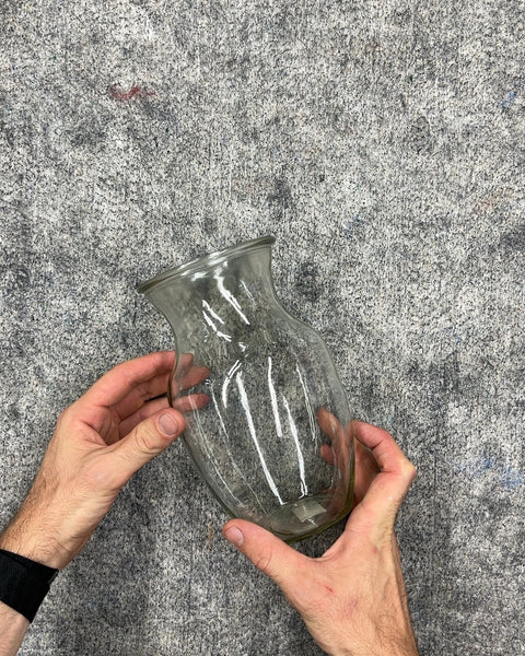 Clear Glass Vase, H8"