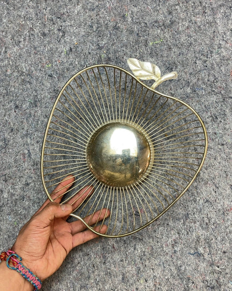 Vintage-y Metal Apple Shaped Basket
