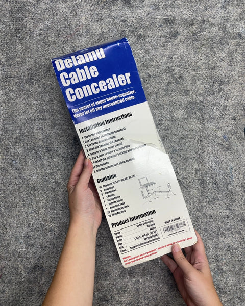 Delamu Cable Concealer Cord Cover Raceway Kit, White