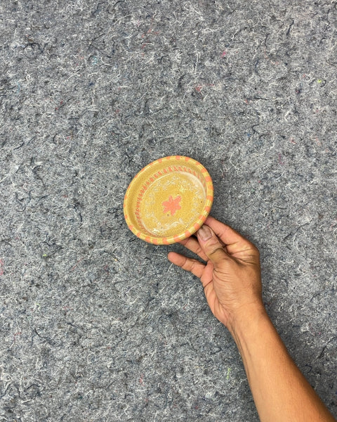 Small Decorative Ceramic Bowl with Flower Design