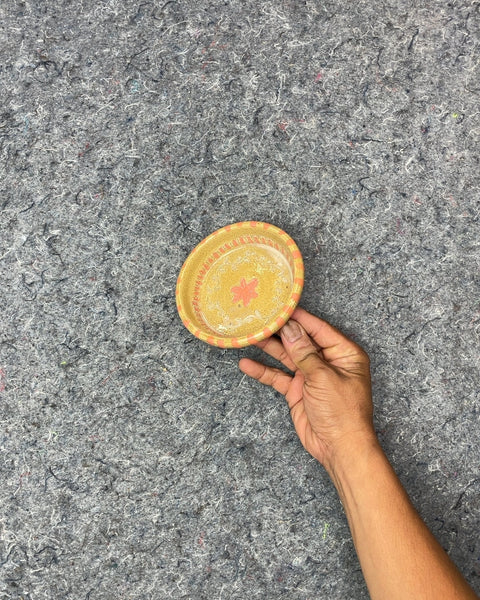 Small Decorative Ceramic Bowl with Flower Design