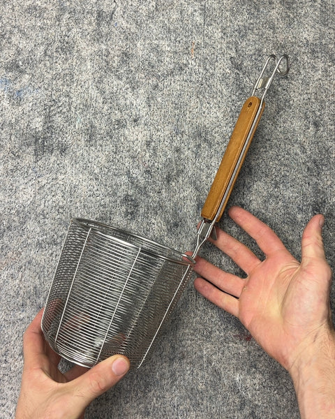 Metal Noodle Strainer with Wood Handle