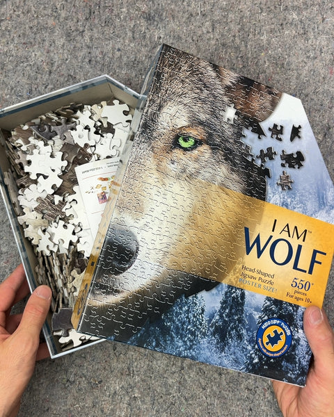 Madd Capp Puzzles I Am Wolf 550 Piece Head-Shaped Jigsaw Puzzle