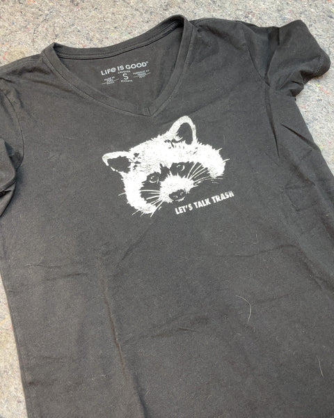 Life Is Good Raccoon Graphic T-Shirt, Sz Small