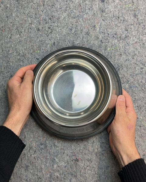 Large Amazon Basics Stainless Steel Pet Bowl