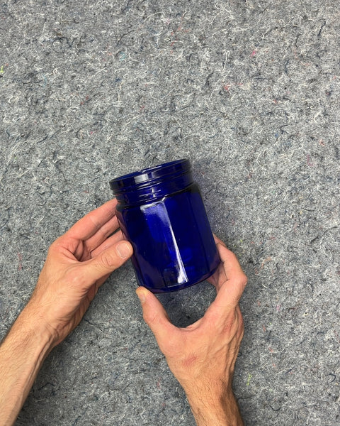 Cobalt Blue Glass Jar with Lid