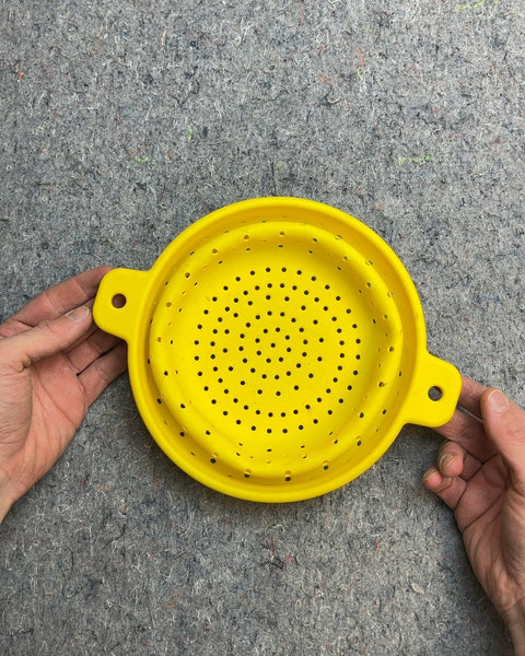 Yellow Collapsible Silicone Colander