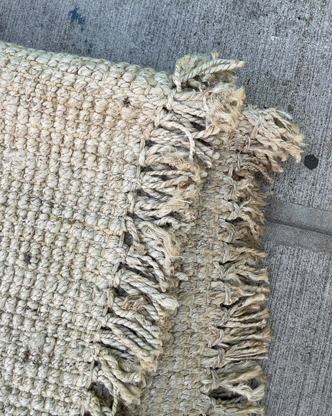 Bigass Woven Area Jute Rug with Fringe, 70x90"