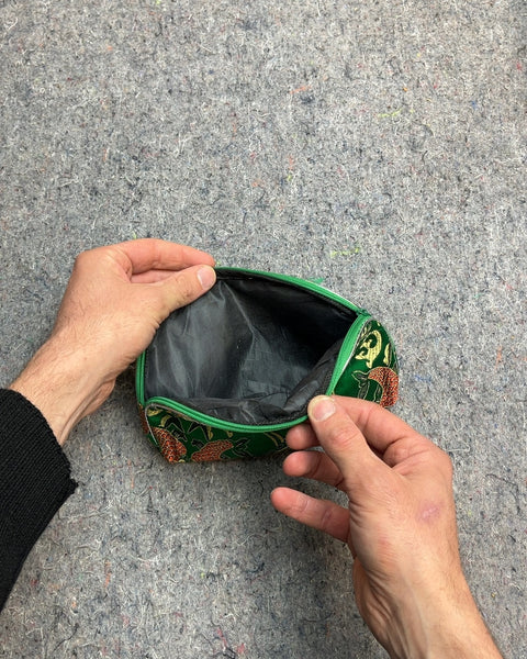 Green and Gold Embroidered Pouch