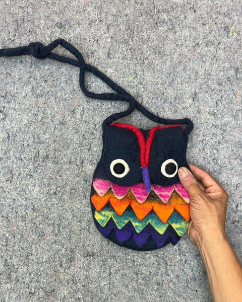 Felted Owl Crossbody Bag