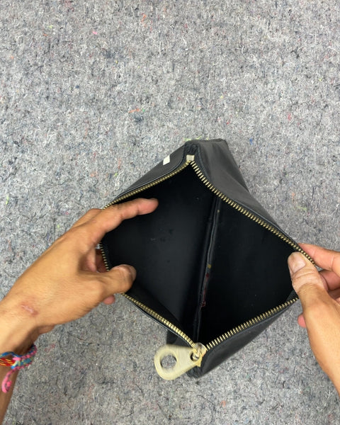 Large Pouch Black Zippered Clutch