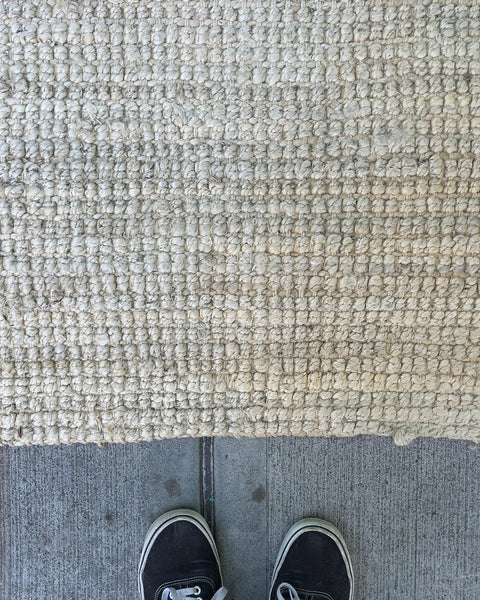 Bigass Woven Area Jute Rug with Fringe, 70x90"