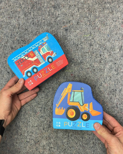 Crocodile Creek Fire Truck and Excavator, 10 & 12 Pieces Puzzles