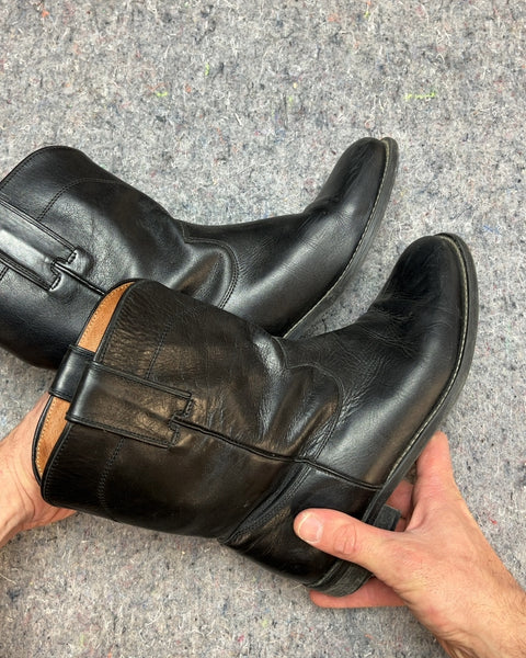 Black Western Style Boots, Size EU 38