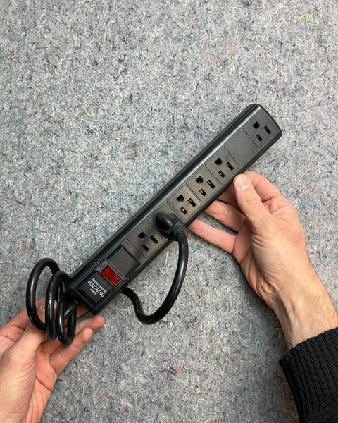 Black Power Strip with Six Outlets
