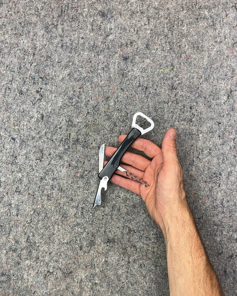 Black Multi-Tool Bottle Opener and Corkscrew