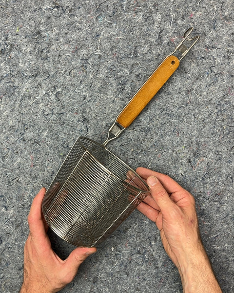 Metal Noodle Strainer with Wood Handle