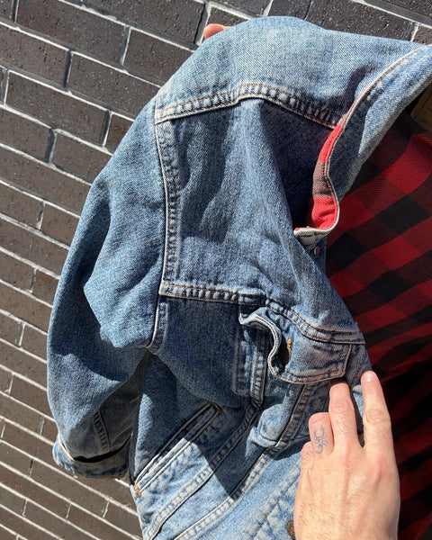Vintage Levi's Flannel-lined Denim Trucker Jacket, Size Women Large