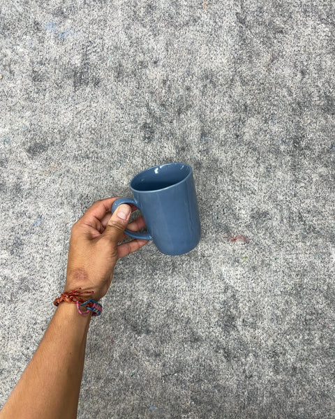 Crate & Barrel Blue Ceramic Coffee Mug