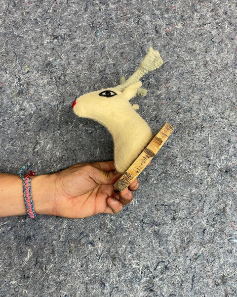 Felted Reindeer Head Wall Decor