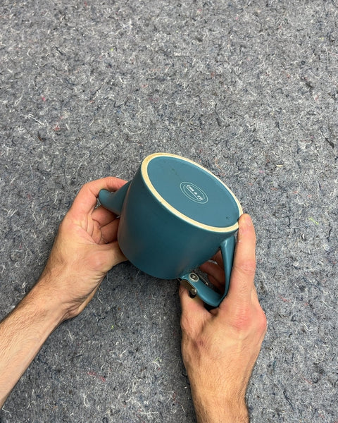 Teal Ceramic Teapot with Metal Lid