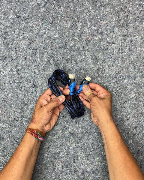 Braided Blue and Black HDMI Cable