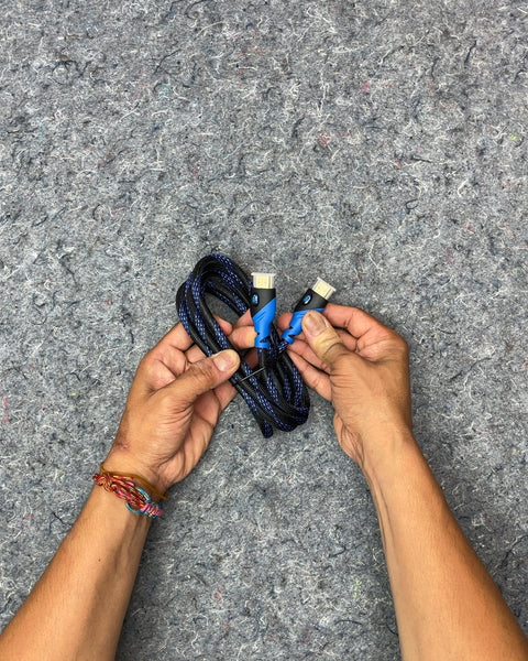 Braided Blue and Black HDMI Cable