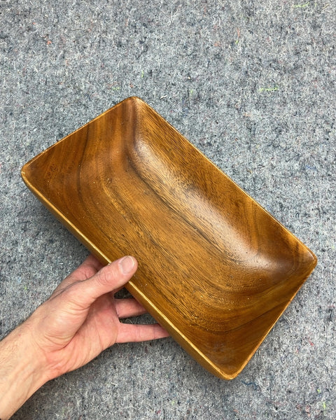 Pretty Wooden Acacia Carved Tray For Your Keys Etc...