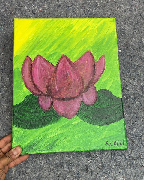 Lotus Flower Painting on Canvas