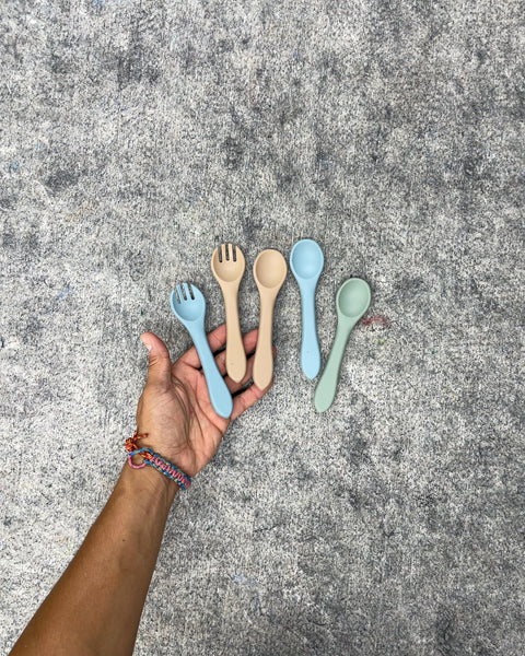 Silicone Baby Fork and Spoon Utensils