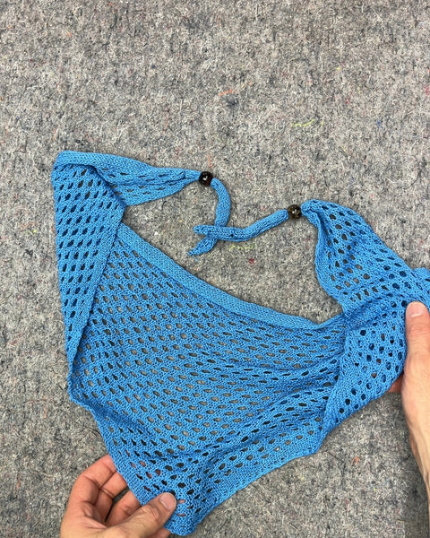 Blue Crochet Bandana