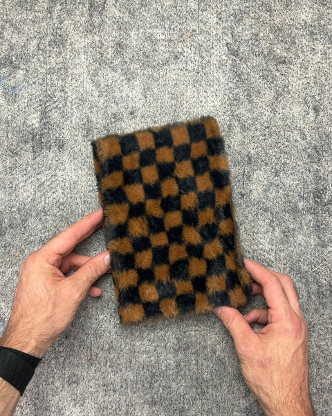 Cool Checkered Faux Fur Notebook