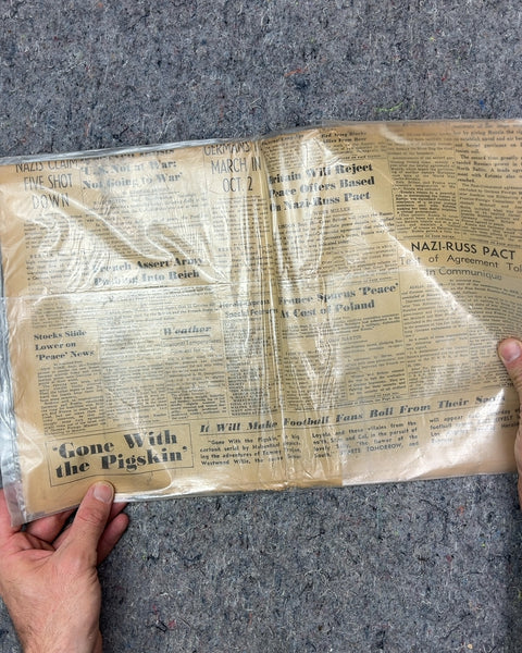 Replica of a Los Angeles Herald-Express Newspaper from September 29, 1939