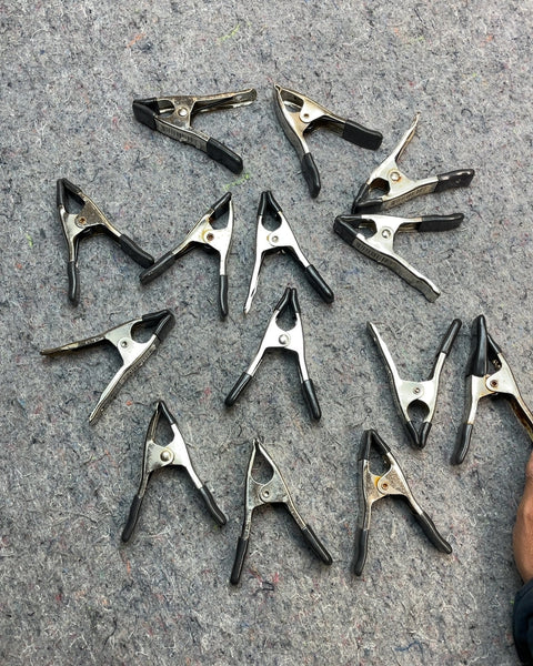 Assorted Metal Spring Clamps with Rubber Tips