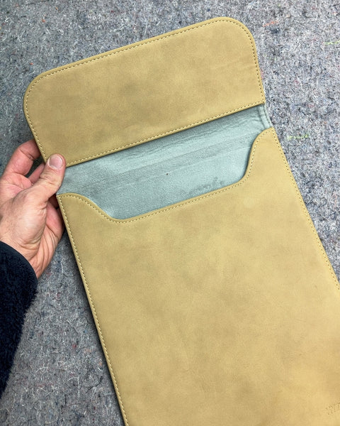 HYZUO Beige Faux Suede Laptop Sleeve Designed For 15-16 inch Laptops