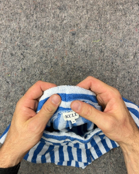 KULE Blue and White Striped Terry Cloth Shorts, Size XS