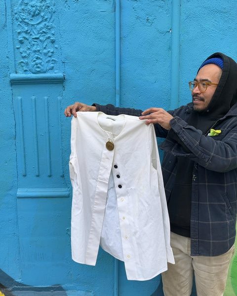 Stained Balenciaga White Button Down Shirt, EU 40