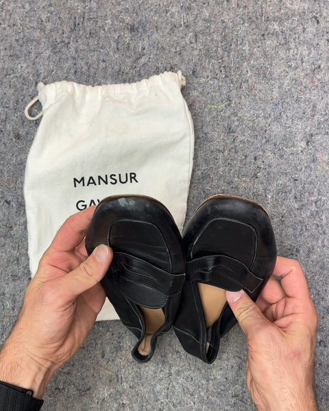 Mansur Gavriel Black Leather Loafers, Size 38.5