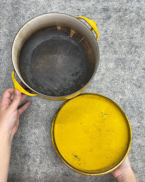 Dansk Kobenstyle Yellow Enamel Dutch Oven, Needs <3 & Bartenders Frnd