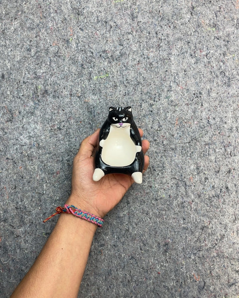 Black and White Cat Figurine