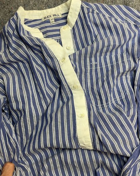 Alex Mill Blue and White Striped Long Sleeve Tunic, Size Women XS