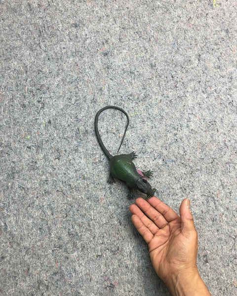 Green Rubber Rat Toy with Bell